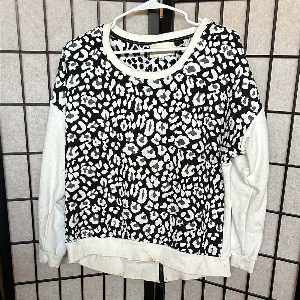 Leopard Print Black and White Women's Top